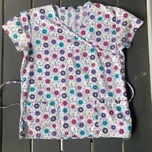 SOLD Floral Scrub Top